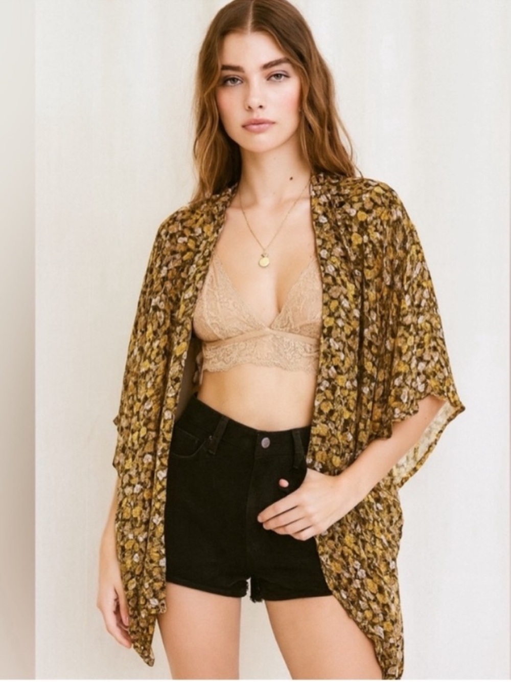 For Love and Lemons Silk Metallic Wrap